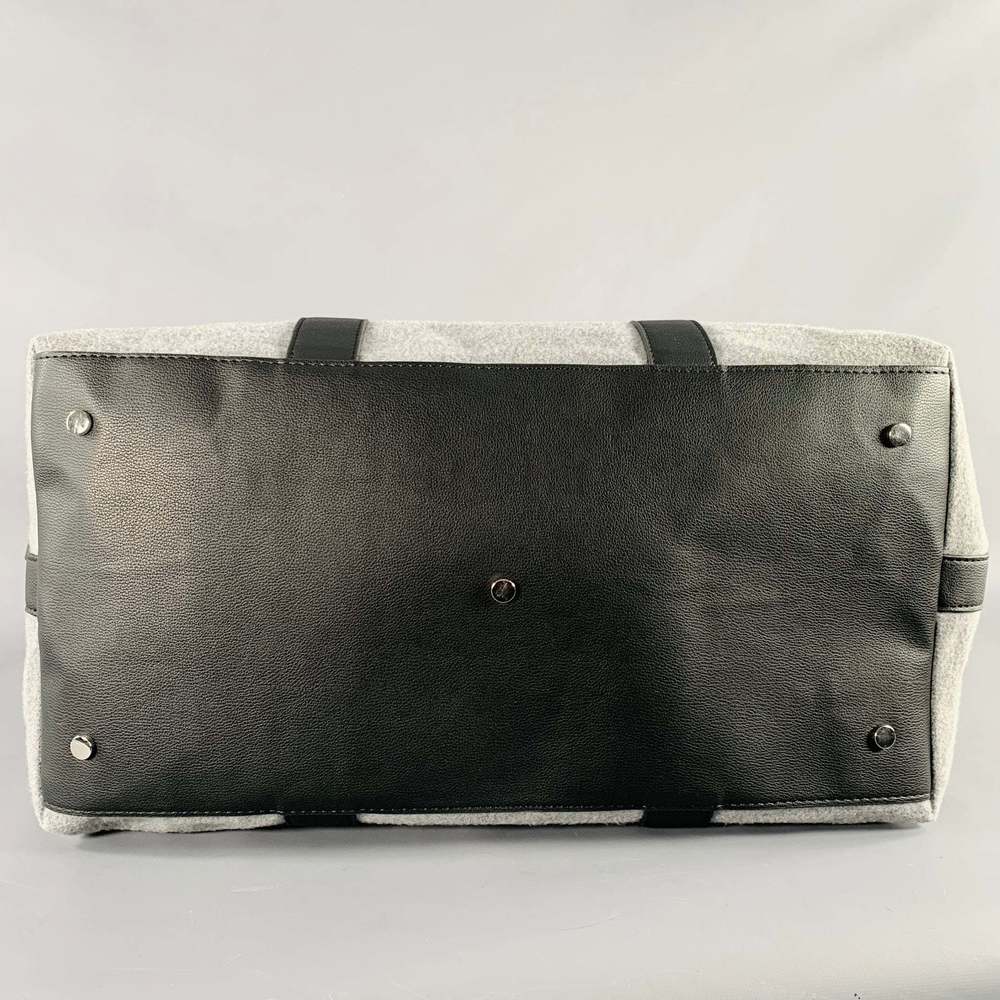 BENSON Grey Black Mixed Fabrics Leather Fabric Duffle Bag - Picture 7 of 7